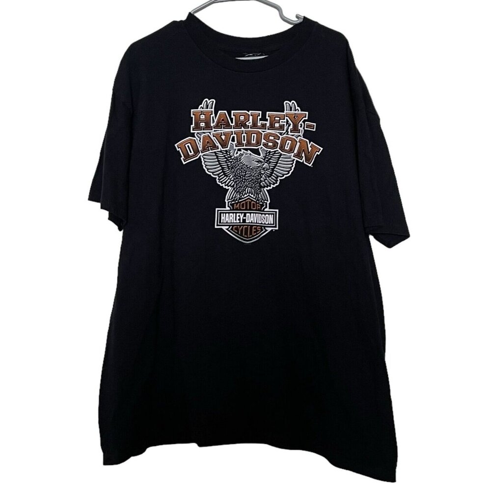 Harley Davidson Black Hills T Shirt Mens Size XXL 2XL Black Rapid City Eagle